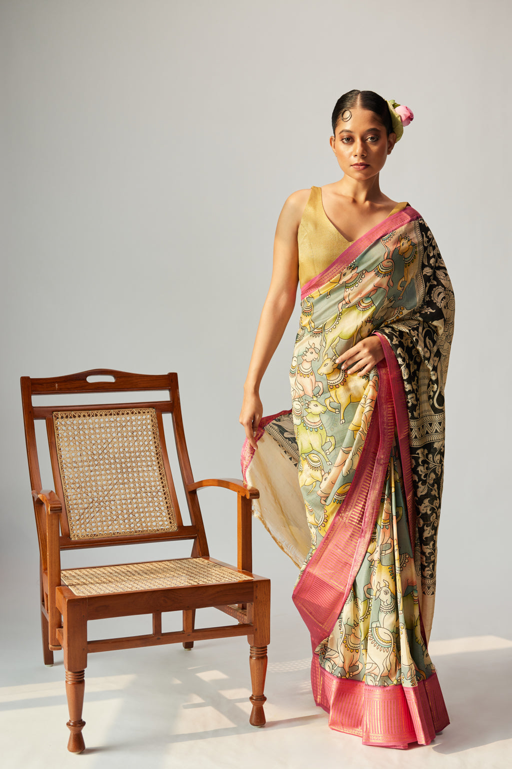 Amara Kalamkari Print Saree