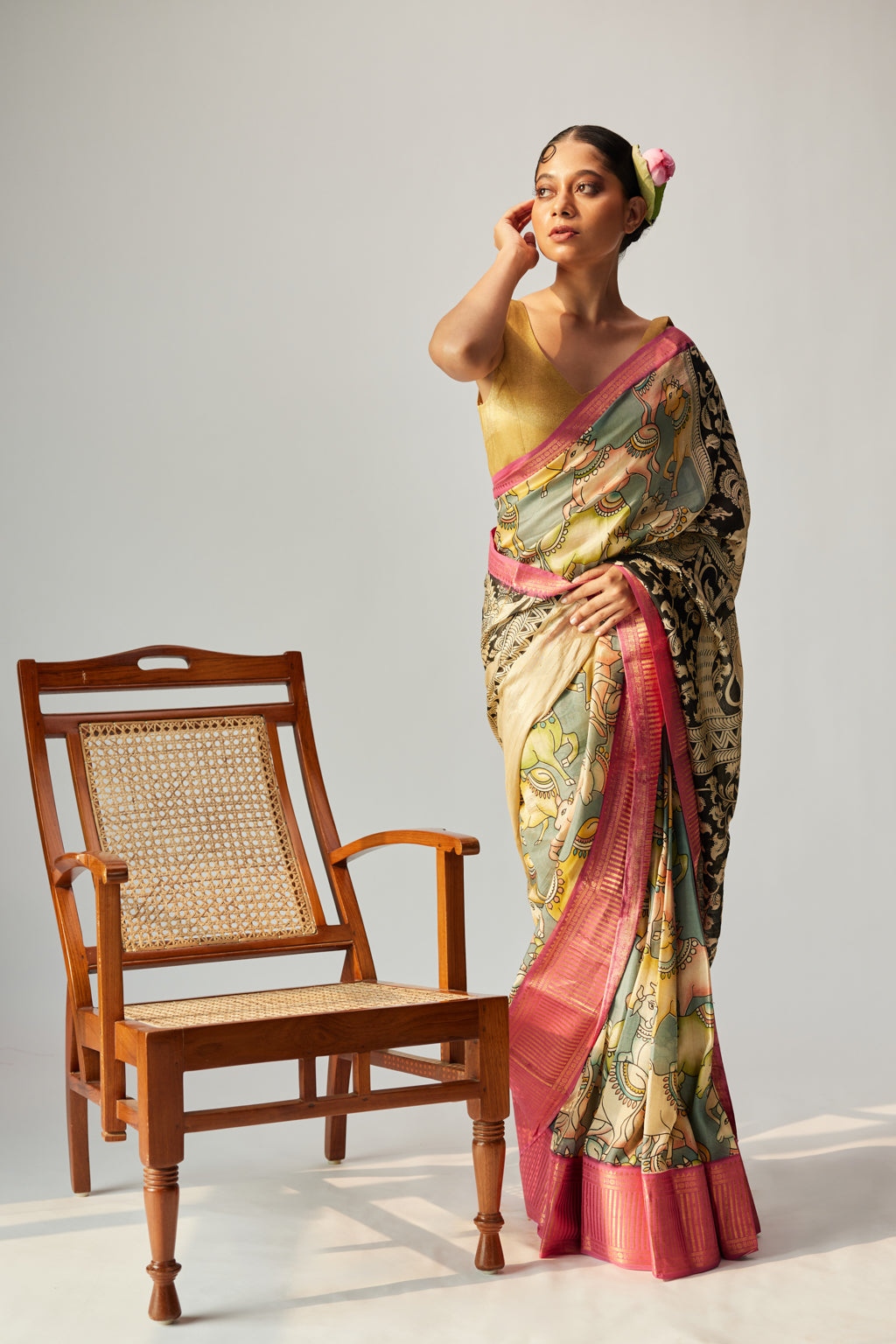 Amara Kalamkari Print Saree