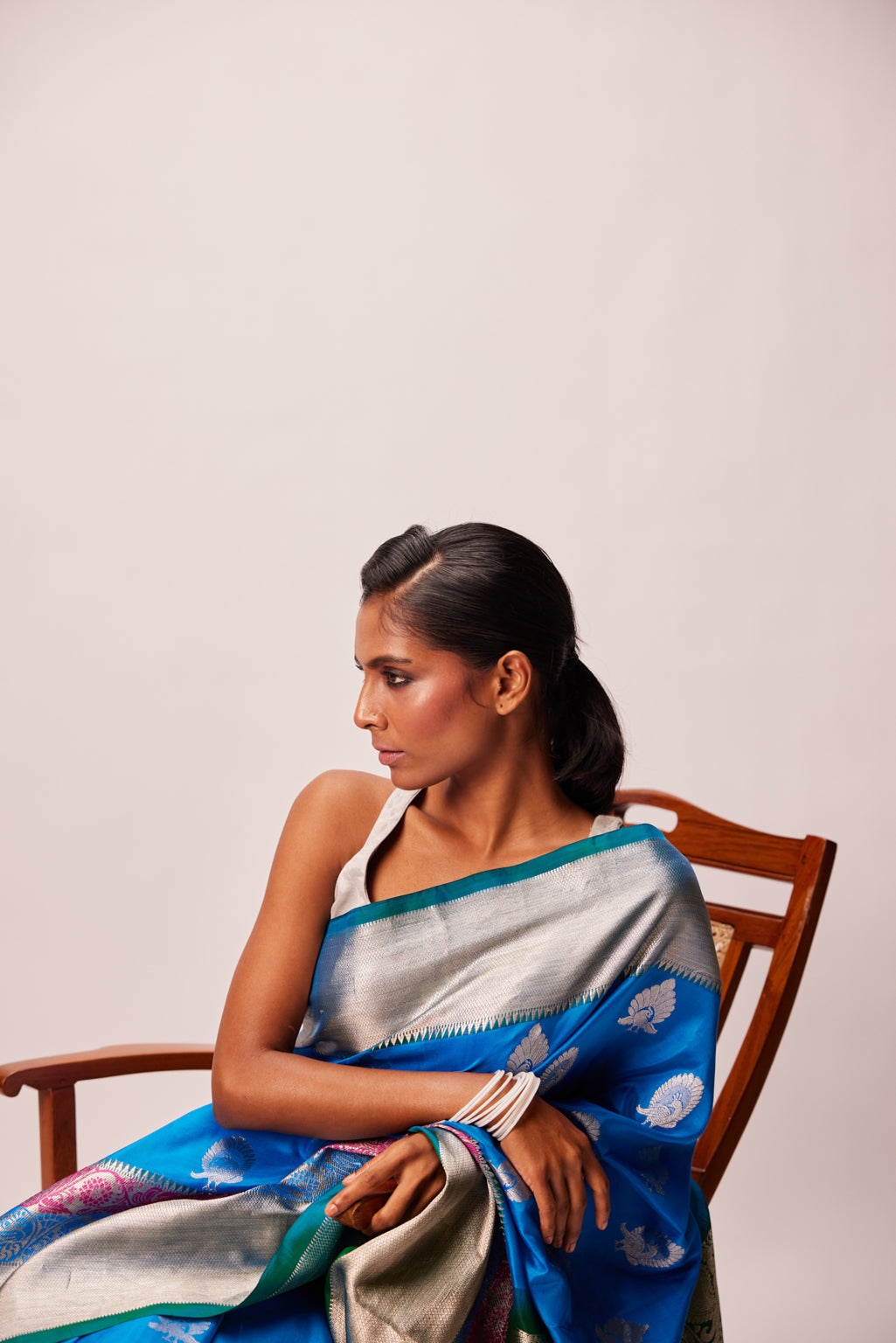 Meher Blue Brocade Silk Saree