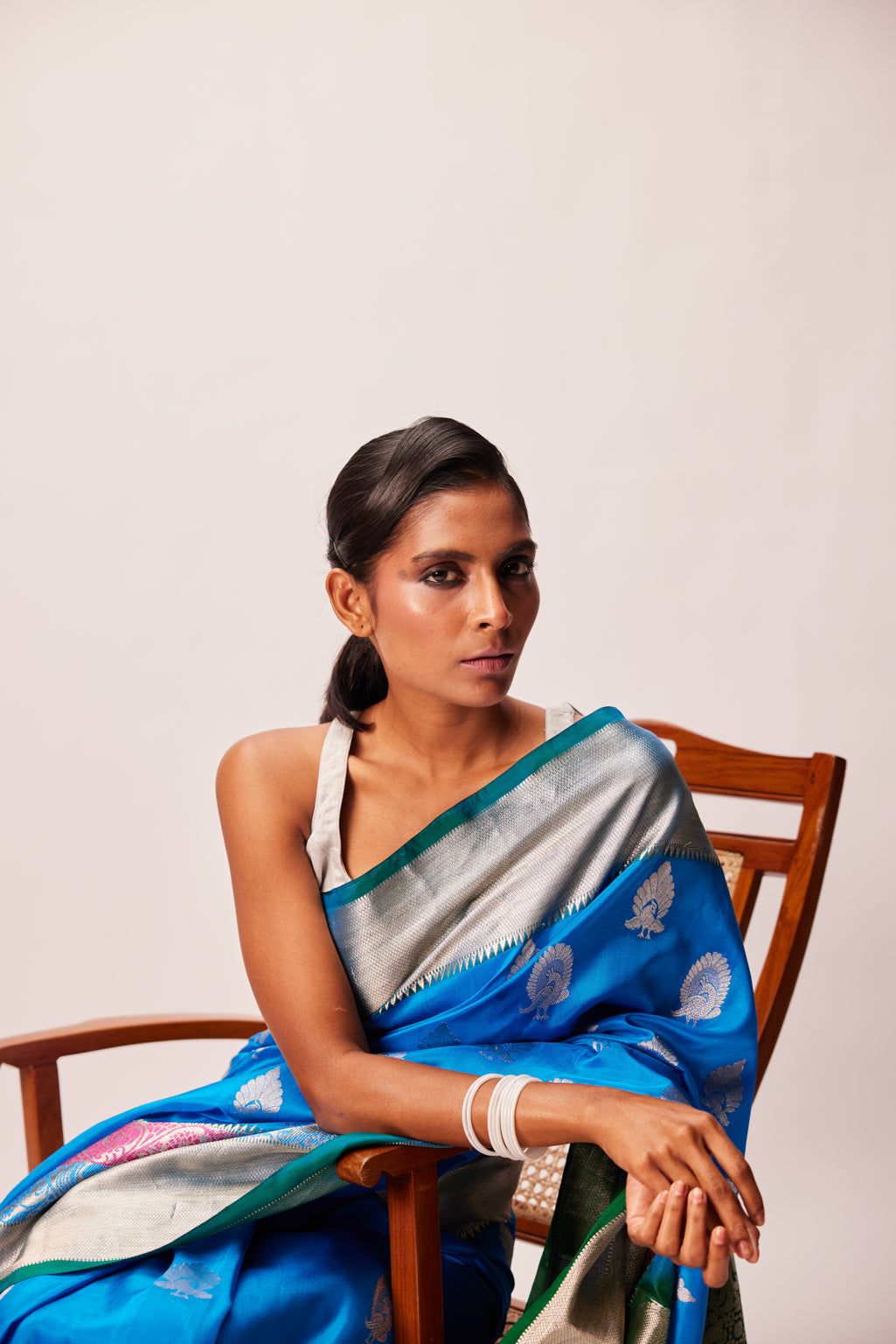 Meher Blue Brocade Silk Saree