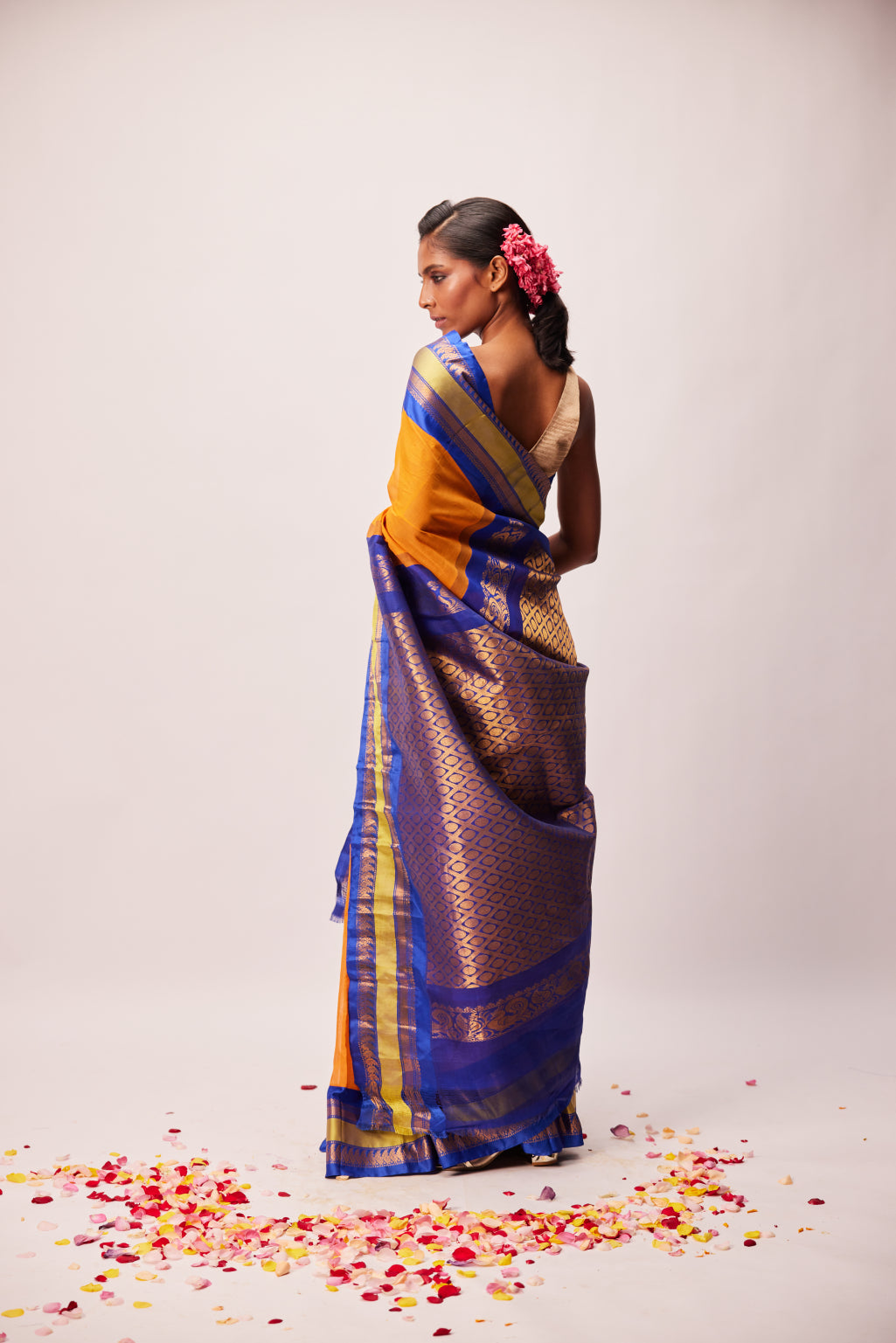 Tara Gadwal cotton and silk border saree