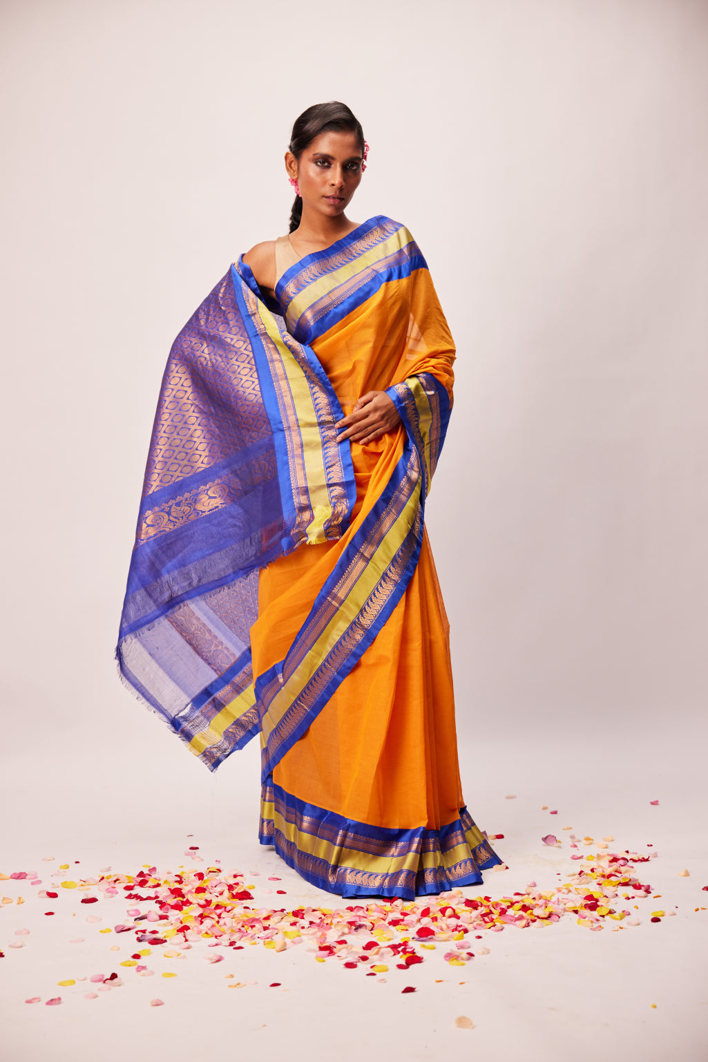 Tara Gadwal cotton and silk border saree